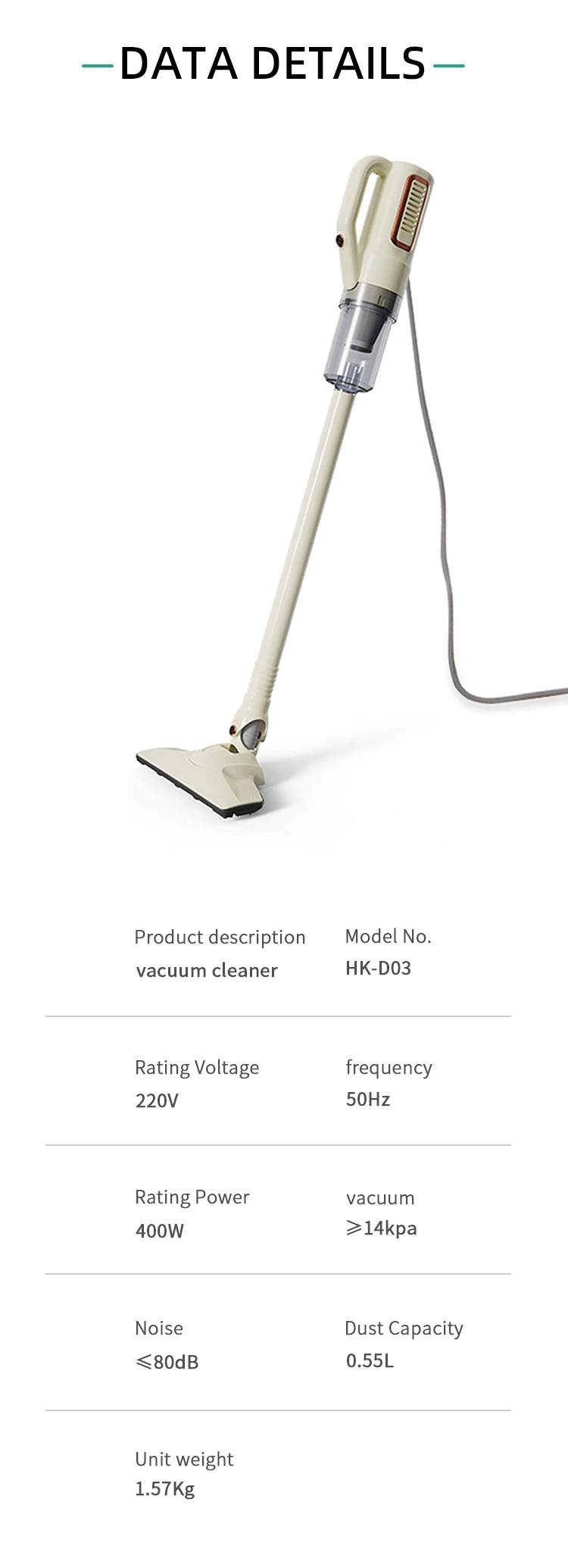 Dust Removal Machine High Power Strong Suction Wired Vacuum Cleaner