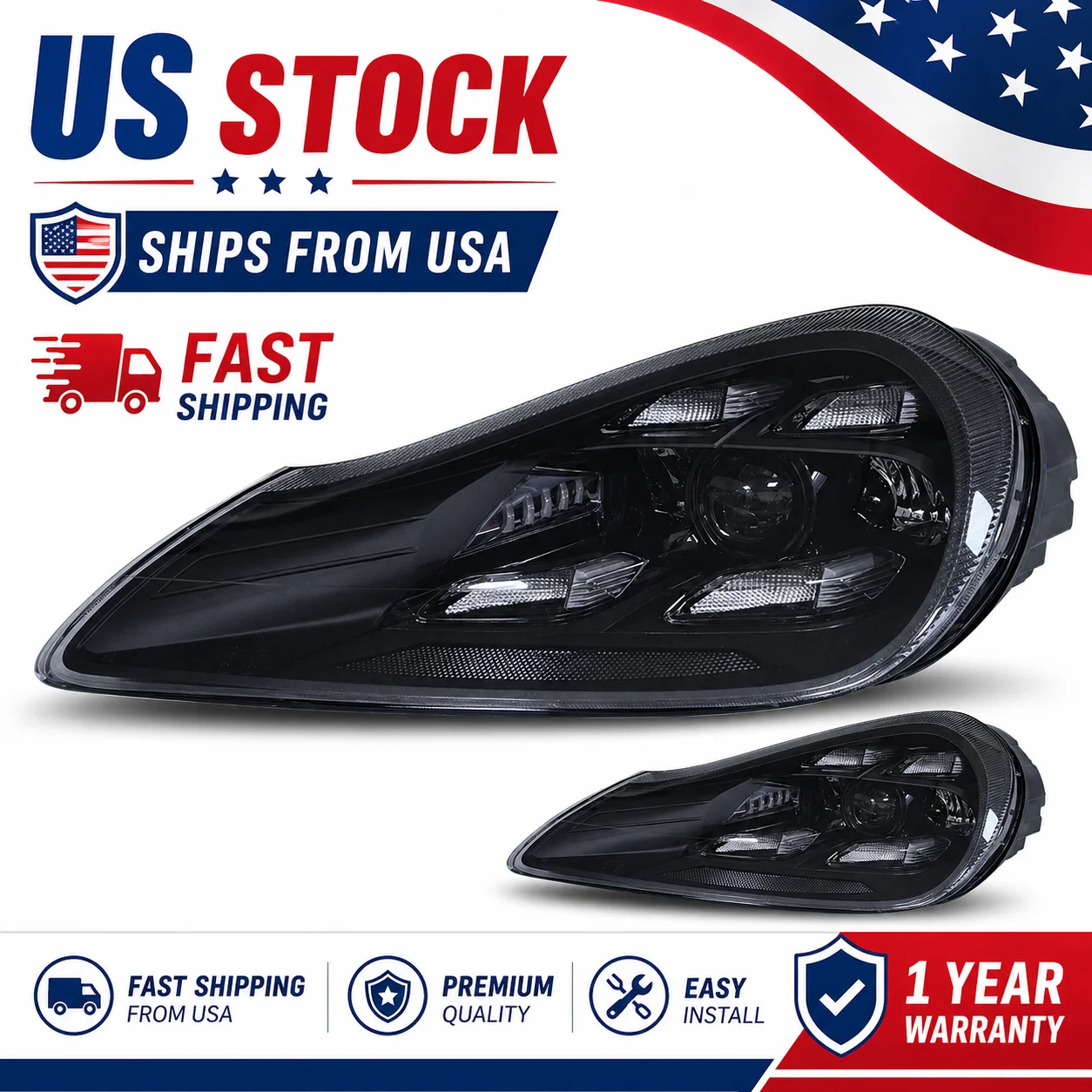 YU Guang For Porsche Cayenne 957 2007 2010 Headlight Upgrade Leds Matrix Head Lamps USA LED Head