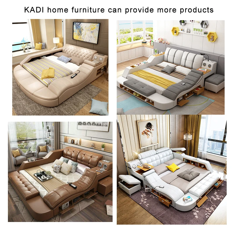 Modern Design Smart Bed Table Multi Functional Bed King Size Bed Frame Smart Bedroom Furniture Home Furniture
