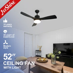1stshine LED Ceiling Fan Factory OEM Energy Saving Smart Remote Plastic 52 Inches Ceiling Fan Light