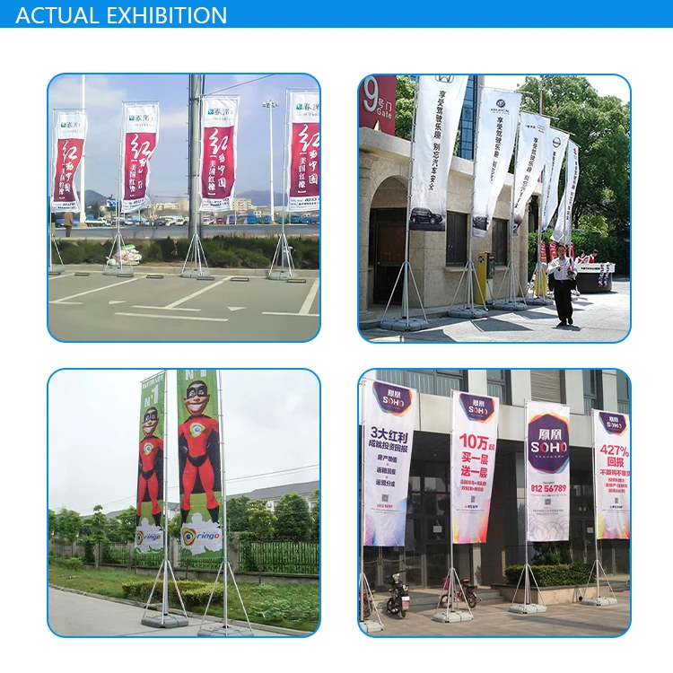 China Supplier Custom Outdoor Telescopic Waterbase Banner Display 5m Injection Flagpole Advertising Flag