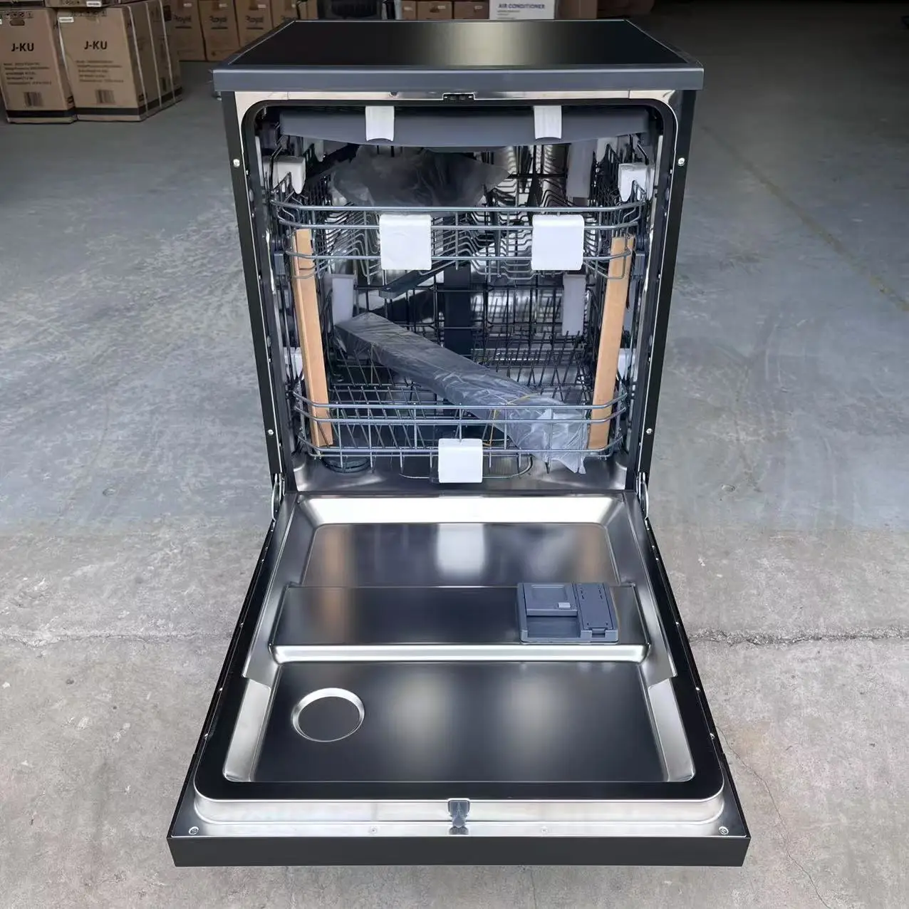 家用洗碗机14套黑色和不锈钢颜色90分钟快速清洗内置独立式洗碗机60*84.5