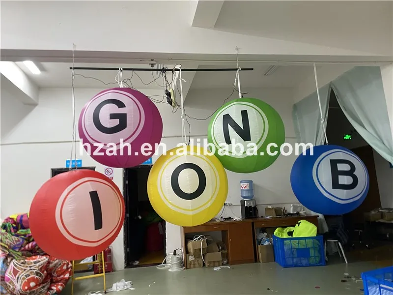 Lighted Inflatable Bingo Ball Event Inflatable Advertising Spheres