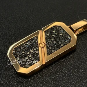 Custom 9K/14K/18K Gold Luxury Square Pendant - IGI Certified Lab-Grown Round Diamond Jewelry, Suitable for Business Occasions