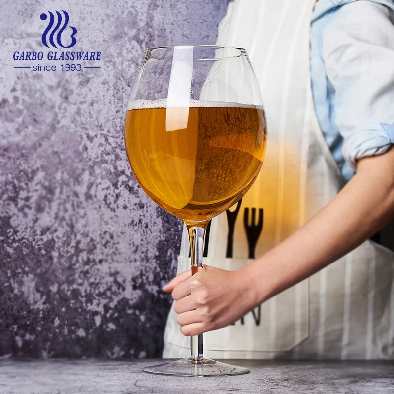 3L Large Size Gift Promotion Transparent 3000ml Long Stem Giant Cocktail  Wine Glass Stemware Goblet for Beer