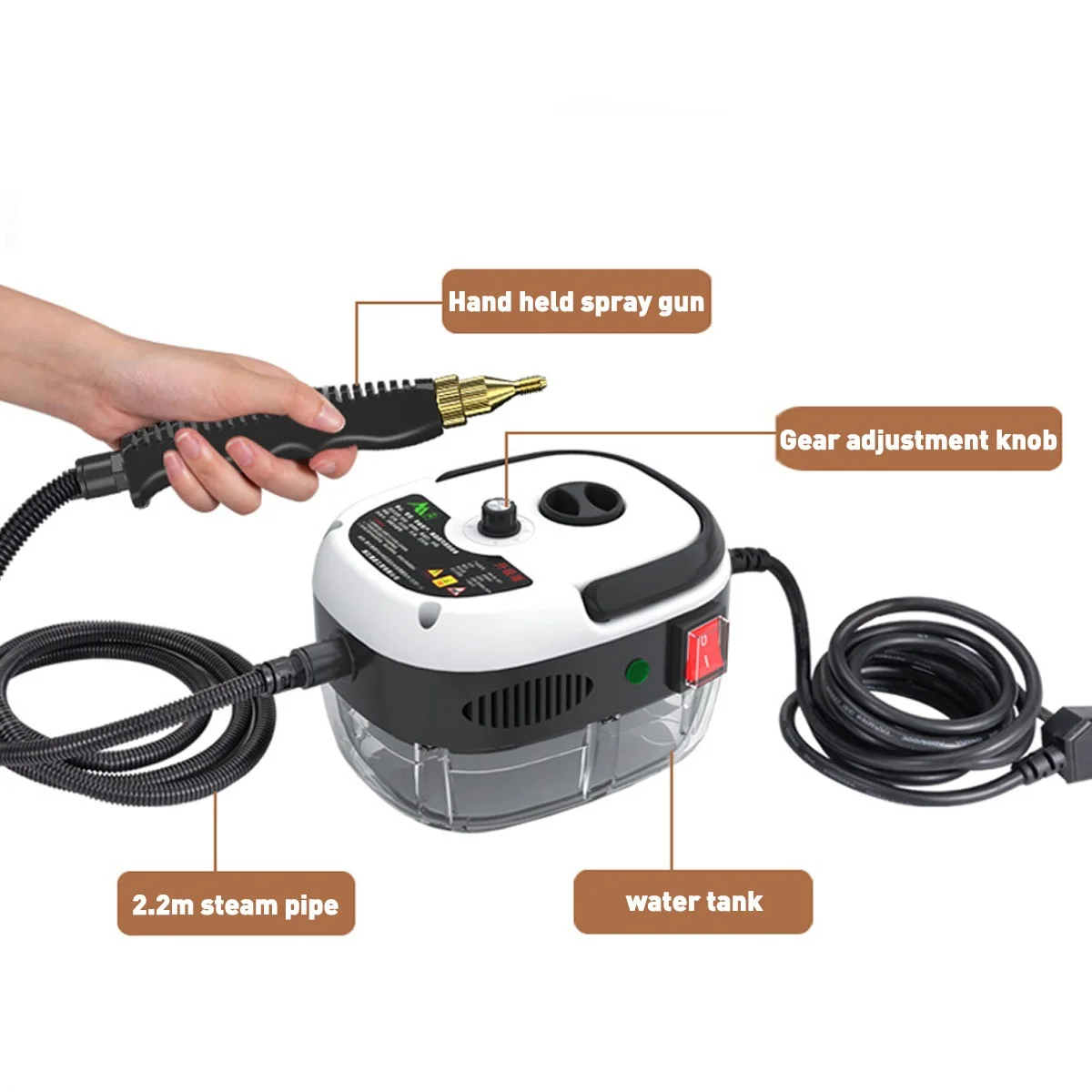 Multifunctional High Pressure Steam Cleaner 2500W Commercial Car Cleaning Machine Air Conditioning Home Kitchen Hood Cleaner