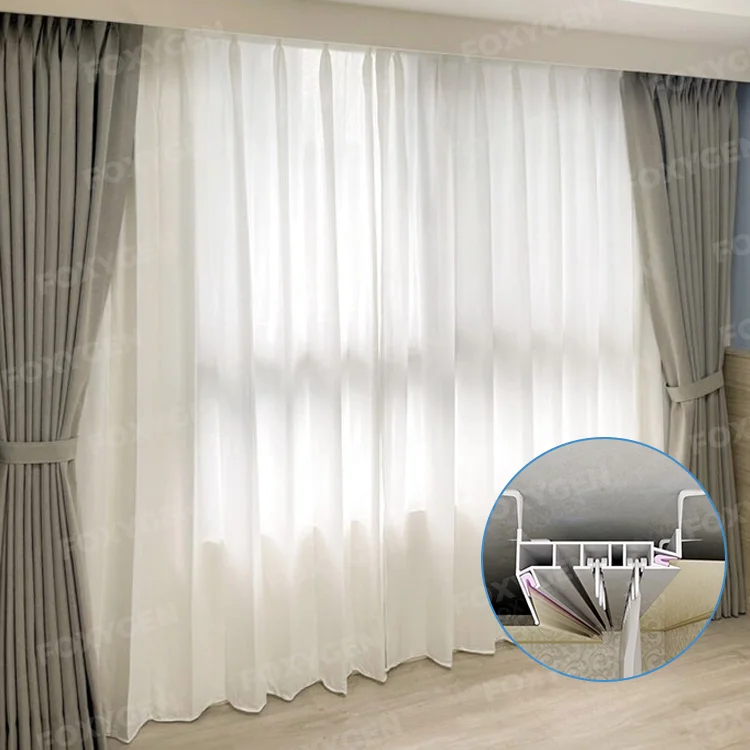 product customized stretched ceiling film tension fabric curtain aluminum profile track for curtain-18