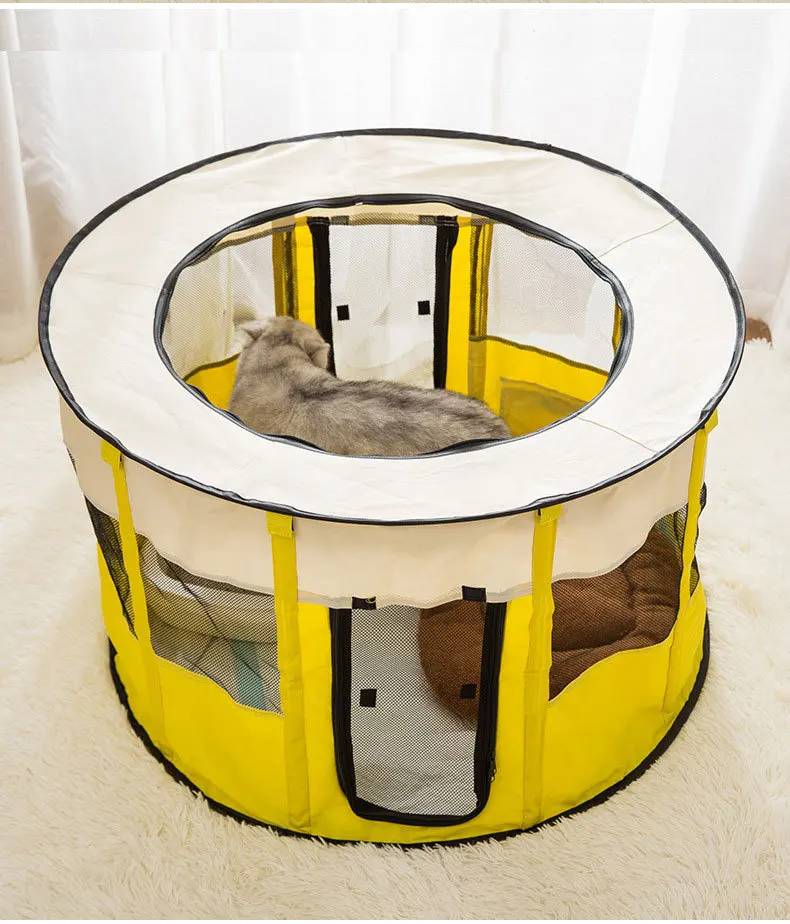 High Quality Mesh Visible Indoor and Outdoor High Resistant Portable Foldable Puppy Enclosure Pet Dog Playpen supplier