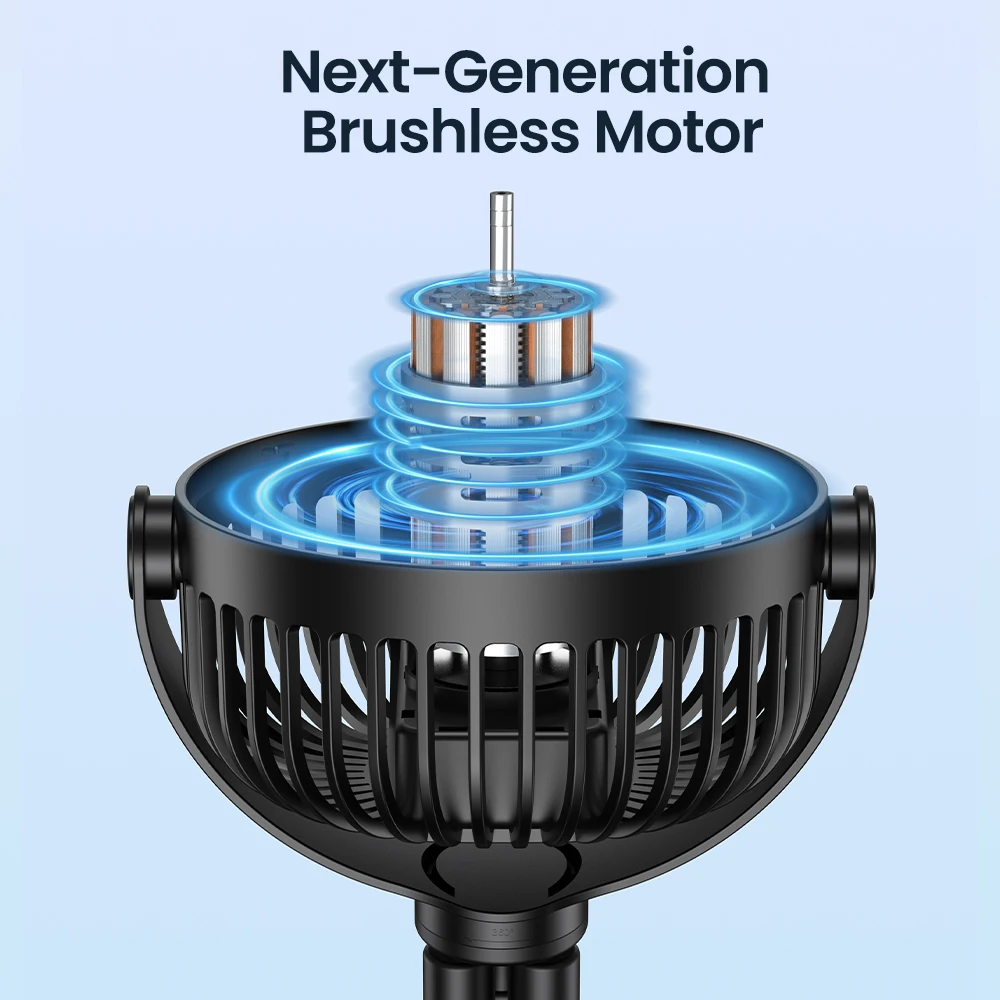 2024 OEM K60A новый дизайн 5000 мАч светодиодный дисплей маленький мини-вентилятор с USB-дисплеем большой вентилятор осьминогом для детской коляски