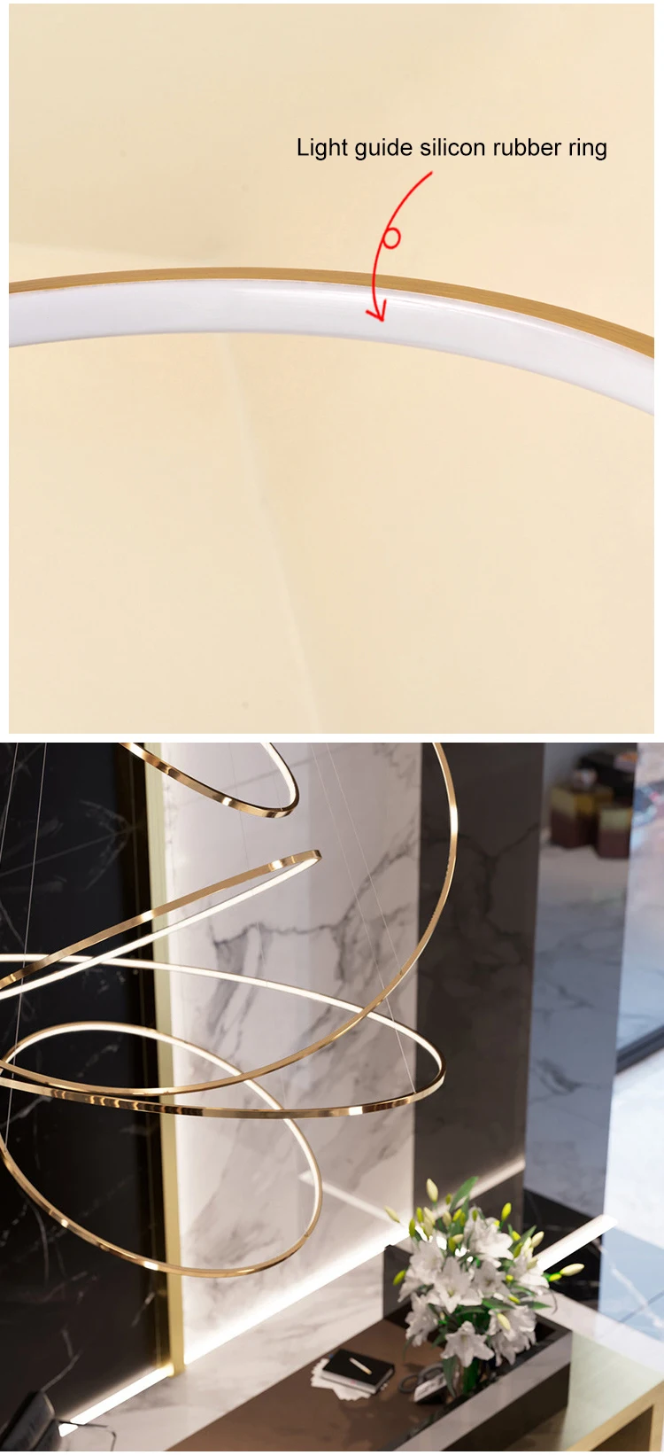 ptr835 unique design indoor decoration lighting hotel villa stainless steel round modern led chandelier-3