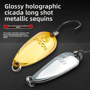 Cicada Zinc Alloy Lure Mouth Sequin Micro-object Bait Bouth Blue Striped White Bass Artificial Hard Bait Hooks Single Pack – Hard Lure – view 3