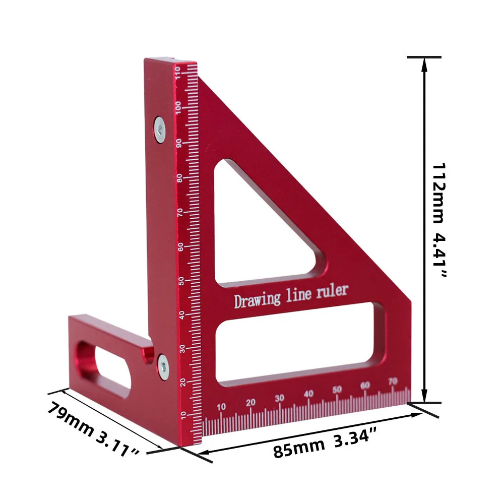 90/45 Degree Angle Ruler Tools Aluminum Alloy Woodworking Tool Locator Right Angle Gauge Woodworking Ruler