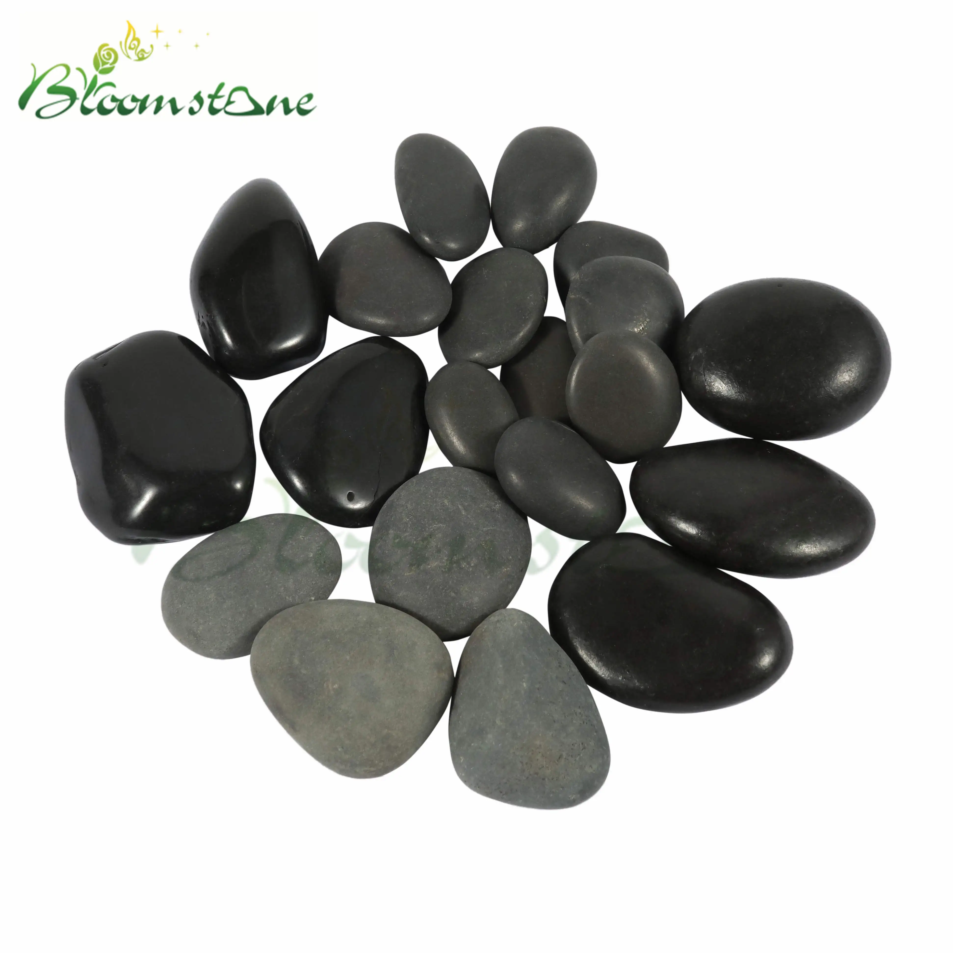 Black Collection Marbles Polished River Stone Pebble Home Garden Memorial Craft 