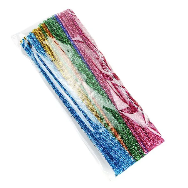 100pcs Glitter Chenille Stems Pipe Cleaners Plush Tinsel Stems