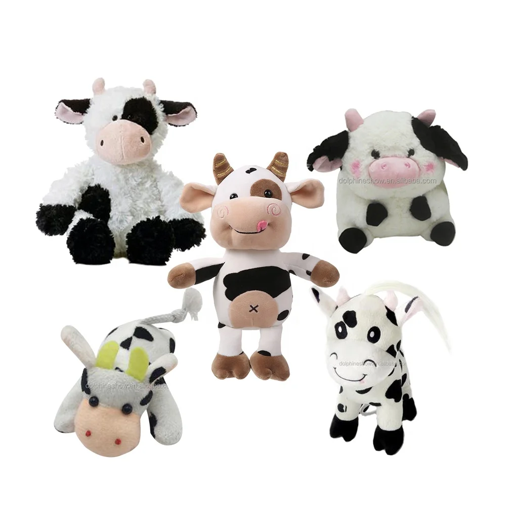 Promotional Oem Brand Logo Stuffed Animal Soft Plush Cow Toy With T ...