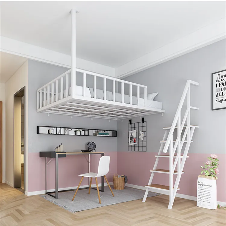 Simple Multi-functional Hanging Metal Loft Beds Apartment Bedroom ...