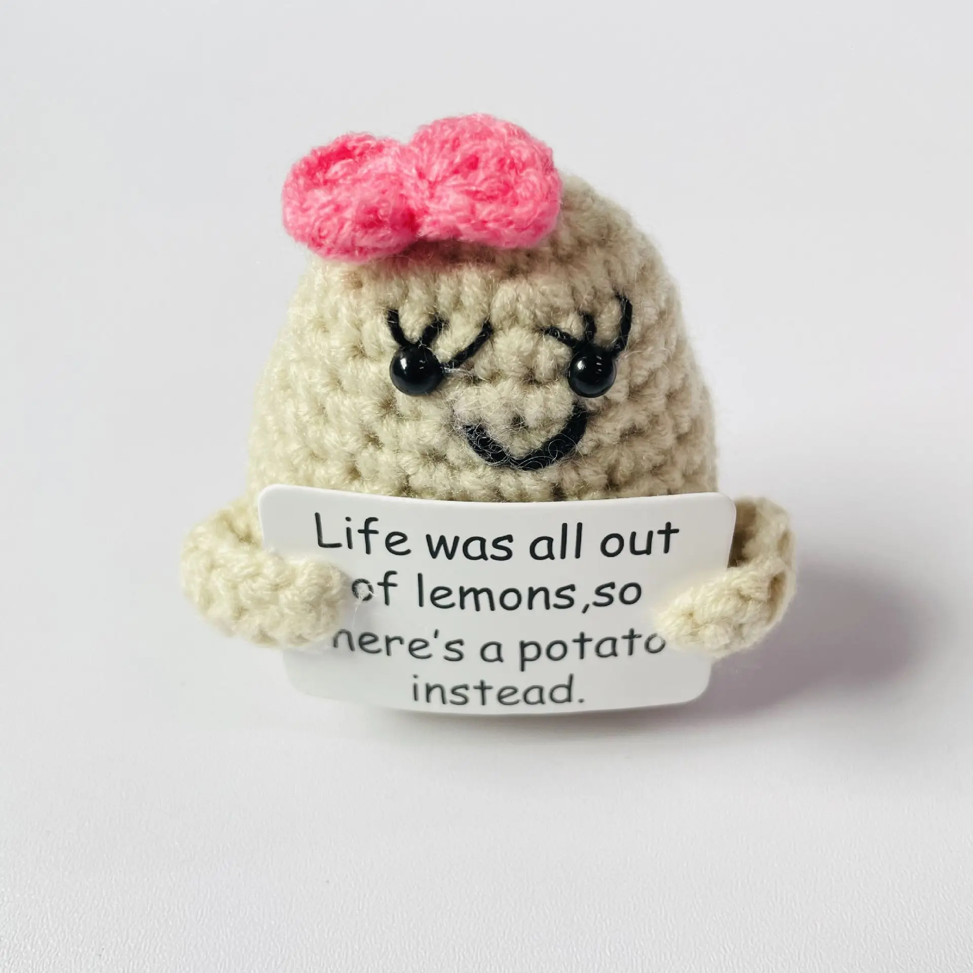 Poupée Positive Potato En Laine - Mini Pomme De Terre Motivante - Cadeau Drôle Et Réconfortant