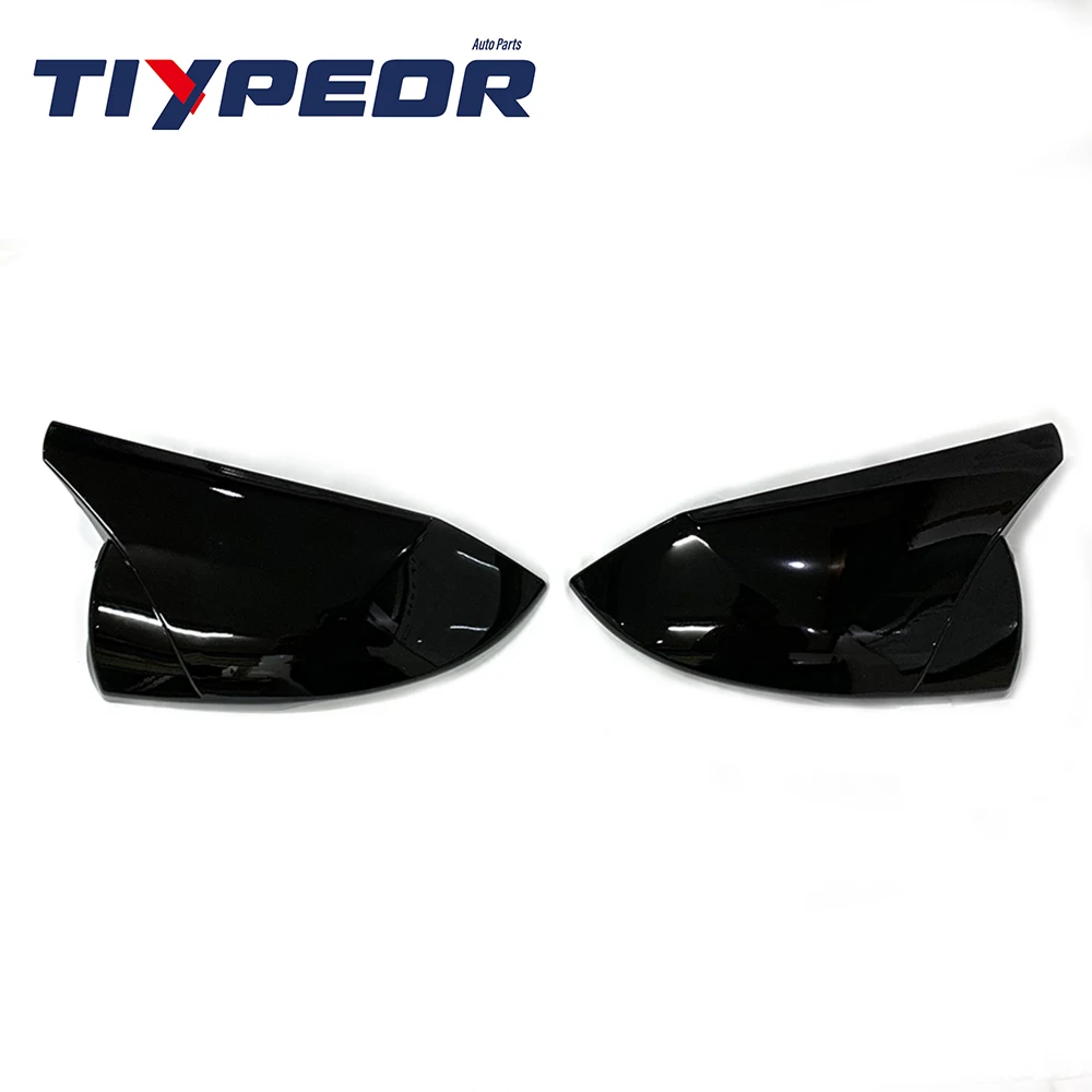 product tiypeor glossy black side rear view mirror cover for hyundai elantra 2021 2022 2023 high quality car accessories auto body parts-3