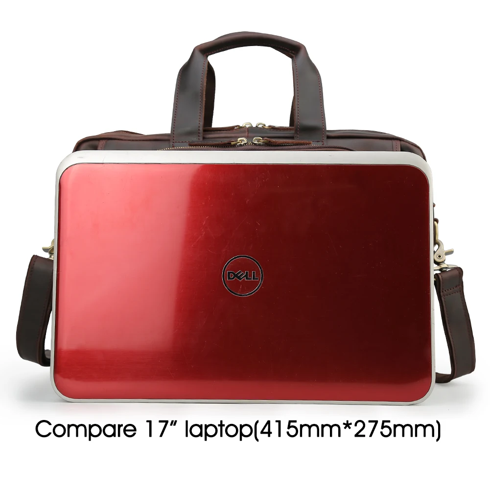Wholesale Factory Supply Customize Design Vintage Crazy Horse Leather Laptop Genuine Leather Messenger Laptop Briefcase for Men