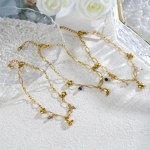 Real 18K Gold Plated Stainless Steel Waterproof Elegant Luxury High-End Chain Link Hollow Lace Wide Version Bracelet Fashion