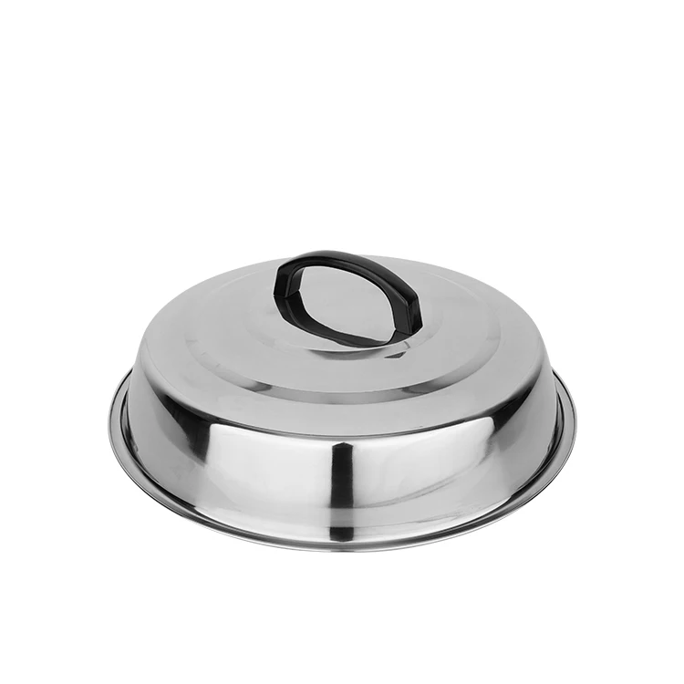 Stainless Steel Food Basting Cover Lid Wok Pot& Pan Lids Griddle Lid