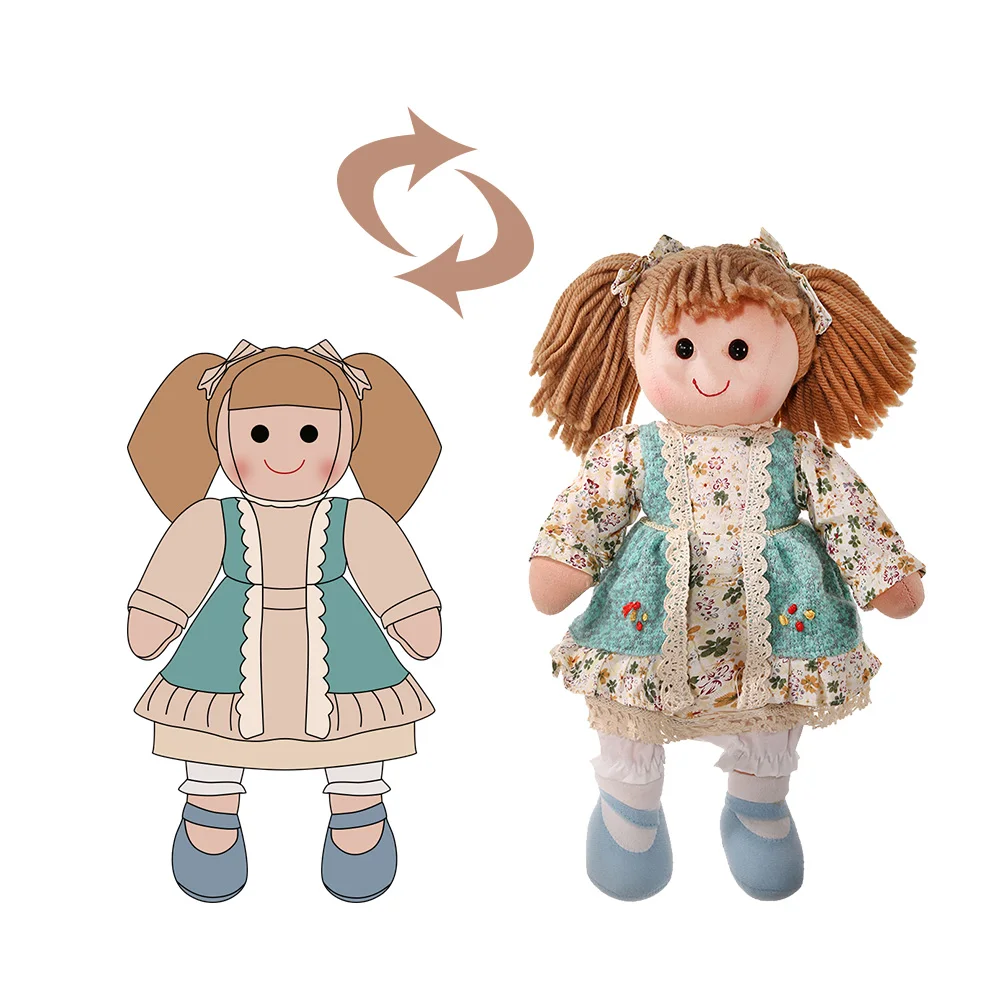 Оптовая продажа мягкая плюшевая тряпичная кукла чистая с розовым платьем дешевая индивидуальная принцессы для