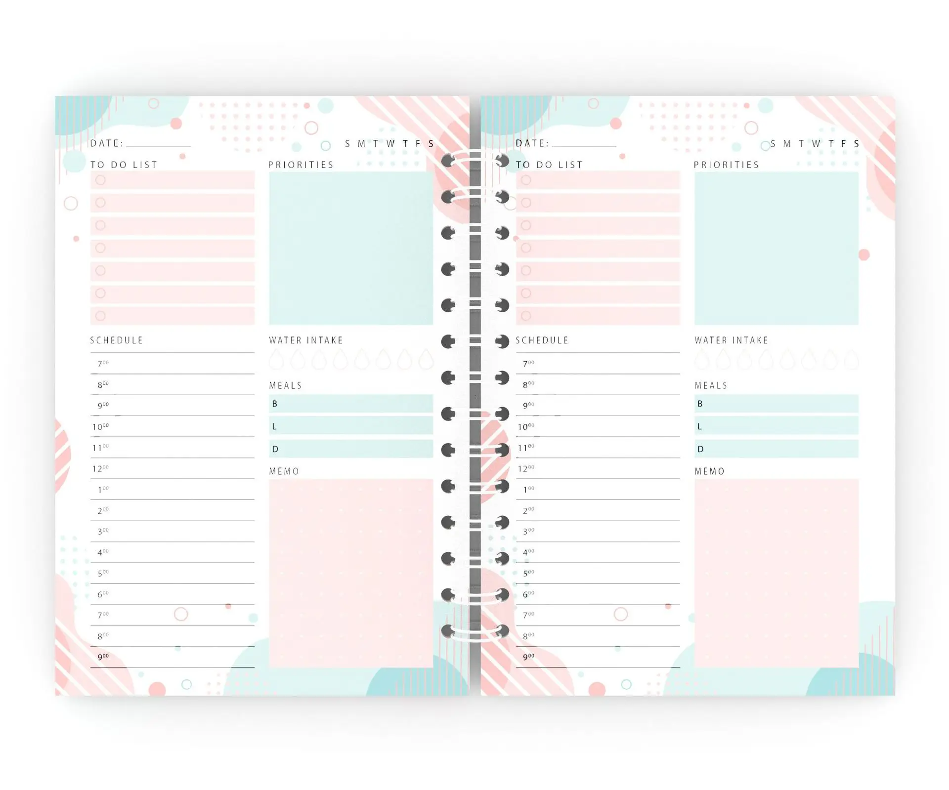 2024 Planner Cross BorderPlanner Self Fill No Date A5 Coil Year Month Sunday Planner Notes Calendar Book