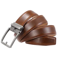 Factory Hotsale Classic Genuine Leather Adjustable Automatic Buckle Belts Men Formal Ratchet Split Leather Belts