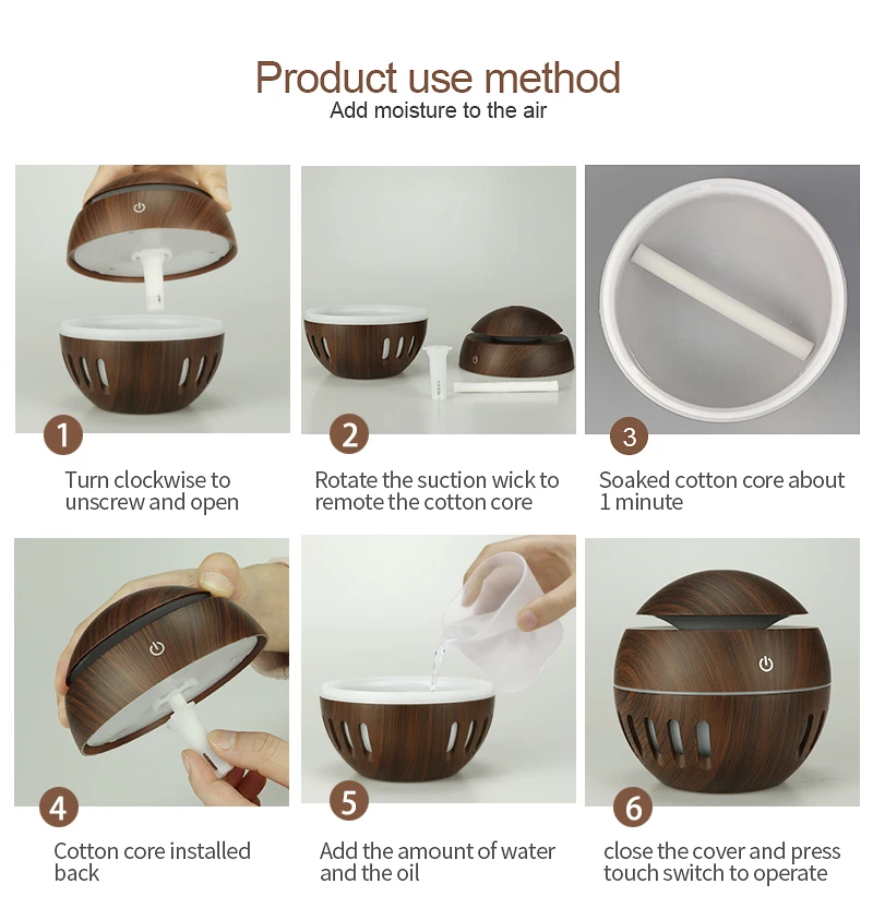 Hvac Scent Diffuser Wifi Trade Humidification Machine Wireless Humidifier Manufacturers-DARK WOOD GRAIN-TRAY Mini Humidifier