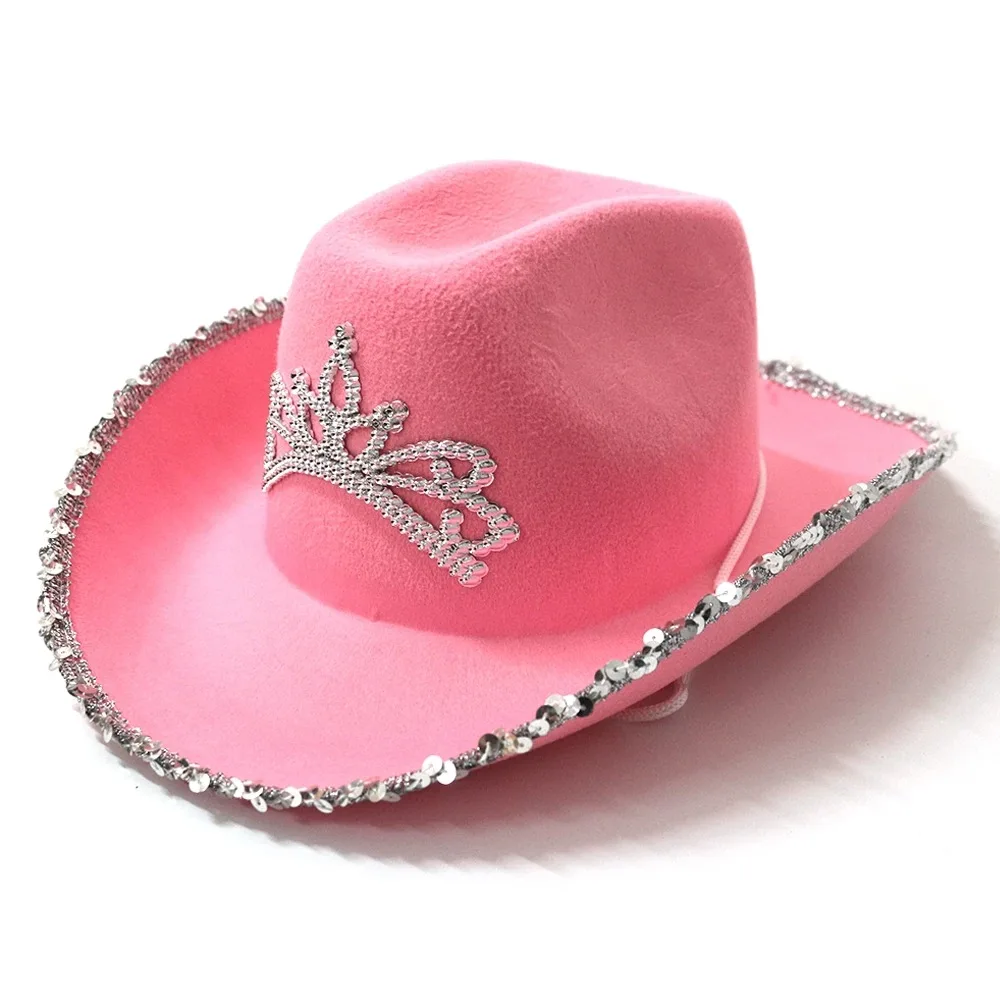 Sombrero De Vaquero Rosa,Sombrero De Vaquero De Corona Rosa Sombrero De Vaquero Cosplay Sombrero De Vaquero De Fieltro Con Luces Diseno Exquisito Sombrero De Vaquero Rosa,Sombrero De Vaquero De Corona Rosa Sombrero De Vaquero Cosplay Sombrero De Vaquero De Fieltro Con Luces Diseno Exquisito
