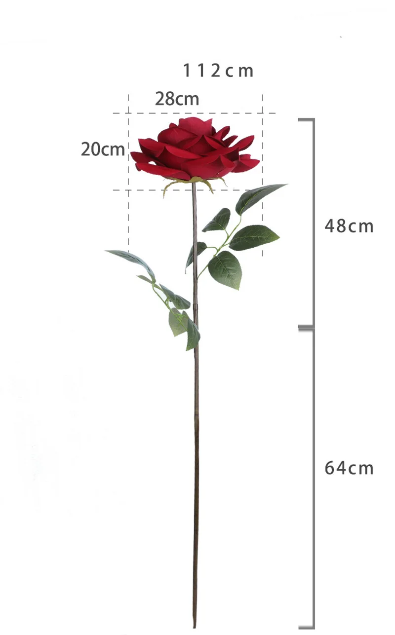 Valentine's Day 28cm Huge Rose Artificial Velvet Giant Flower For Home