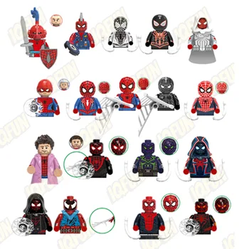 Marvel Movie Spider Man Cartoon Action Building Block Set Educational Plastic Superhero Figure DIY Juguetes MOC Toy