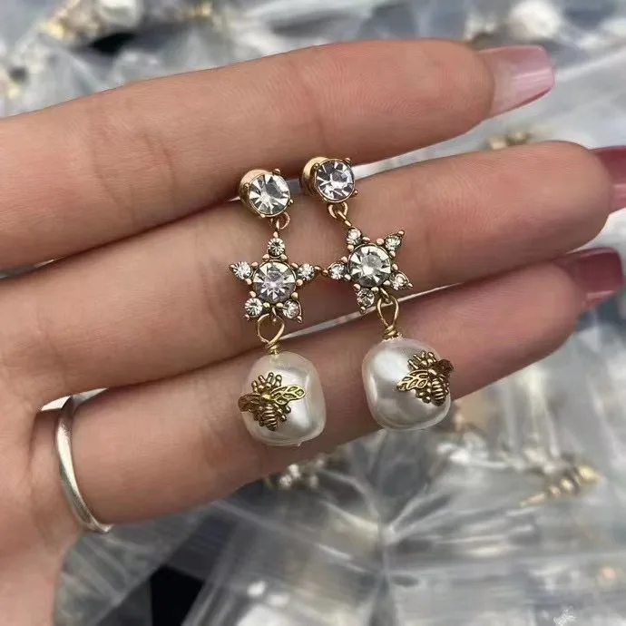 High Quality Luxury Designer Earrings Famous Brand 925 Earrings Gold Plated Fashion Jewelry