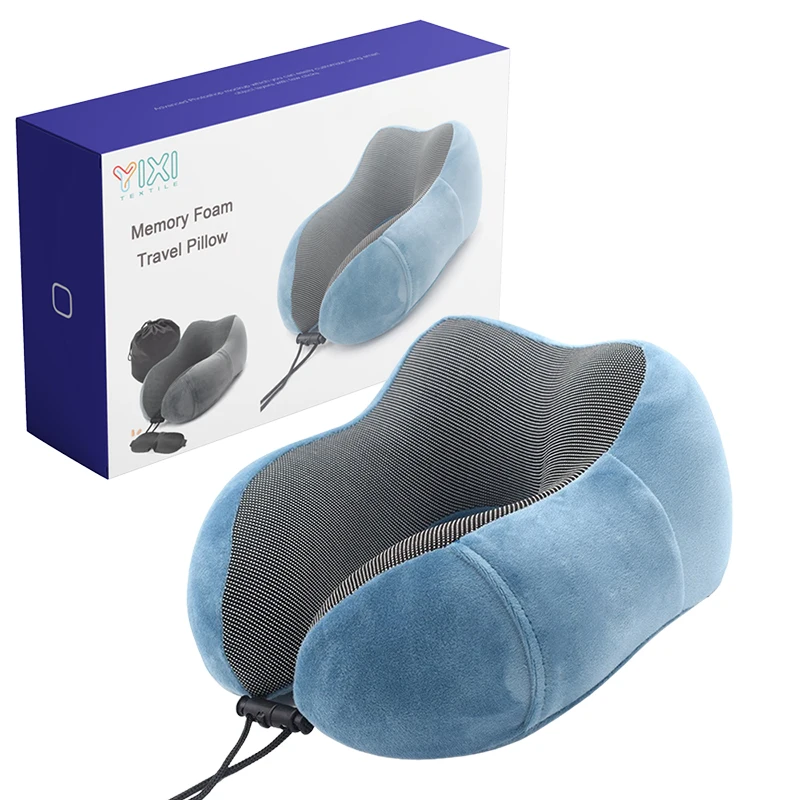 Custom Personalized Memory Foam Blue Kids Adult Airplane Neck Rest Travel Pillow