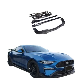100% Fitment Carbon Fiber Body Kits Front lip Side skirt Rear diffuser For Ford Mustang Year 2018-2020