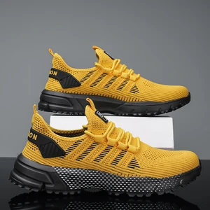 Plus Size 47 Men Knitted TPU Outsole Sneaker Athletic Sport Shoes Lightweight Breathable Casual Walking Style Shoes for Men