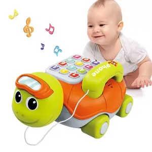ITTL Baby Musical Turtle Toy Early Learning Educational Toddler Telephone Crawling Toy for Boy Girl Birthday Gift