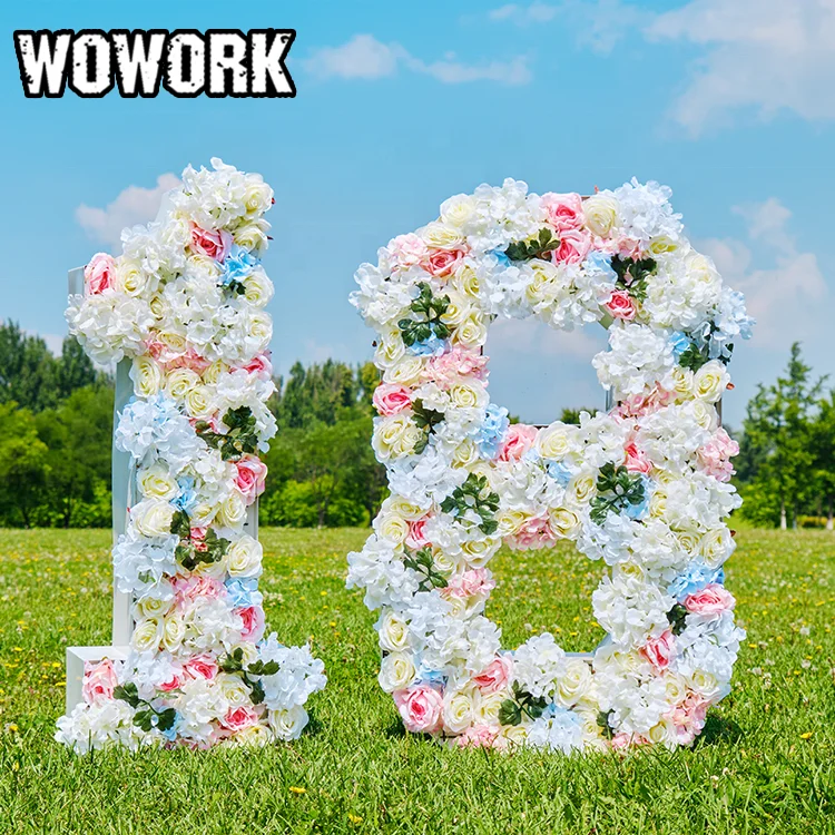 2025 WOWORK Customization 4ft Height Floral Marquee Letter 18 Numbers of DIY FLOWER LETTER Decoration for Event