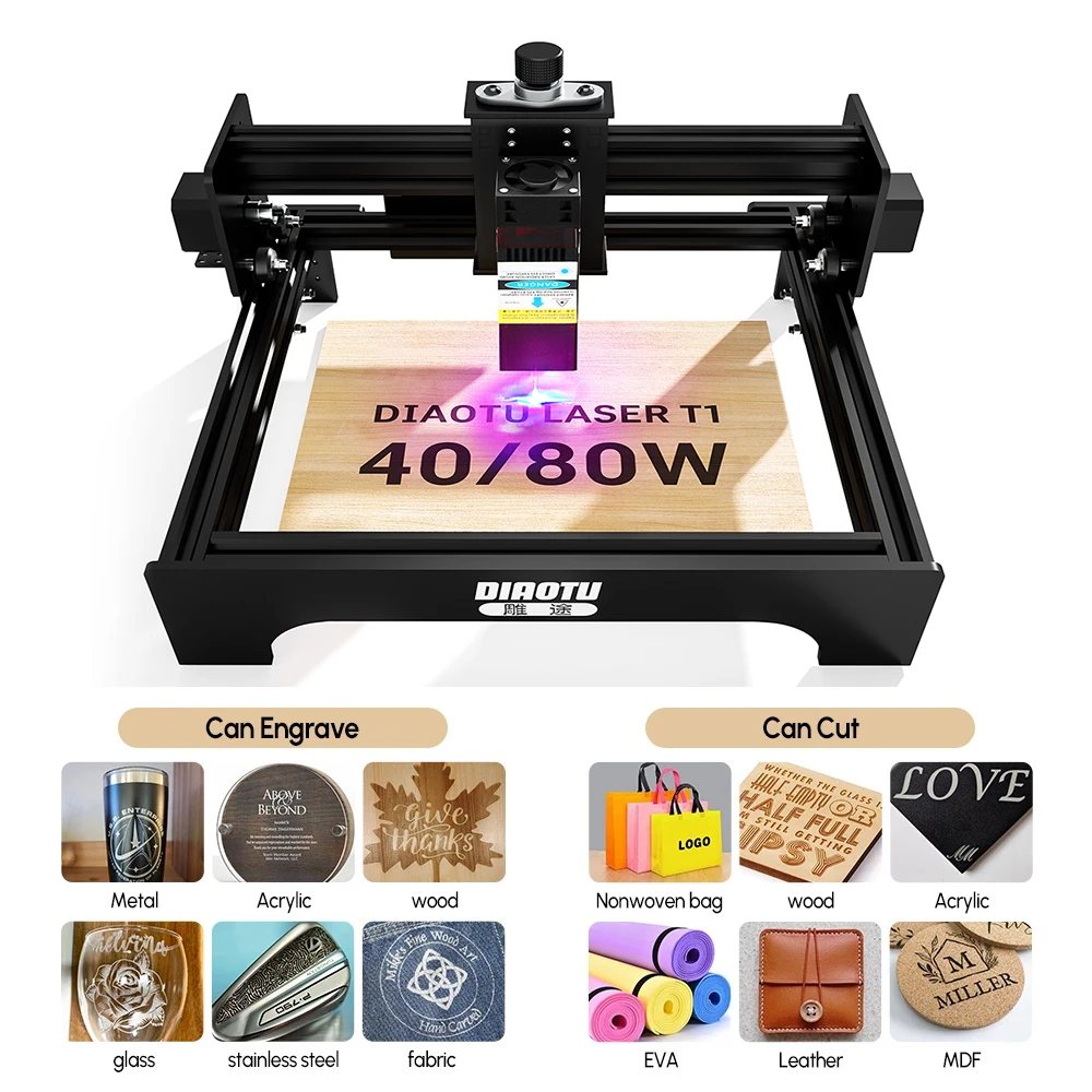 Laser Engraver Cutter Frame for 40/80W CNC Wood Cutting Engraving