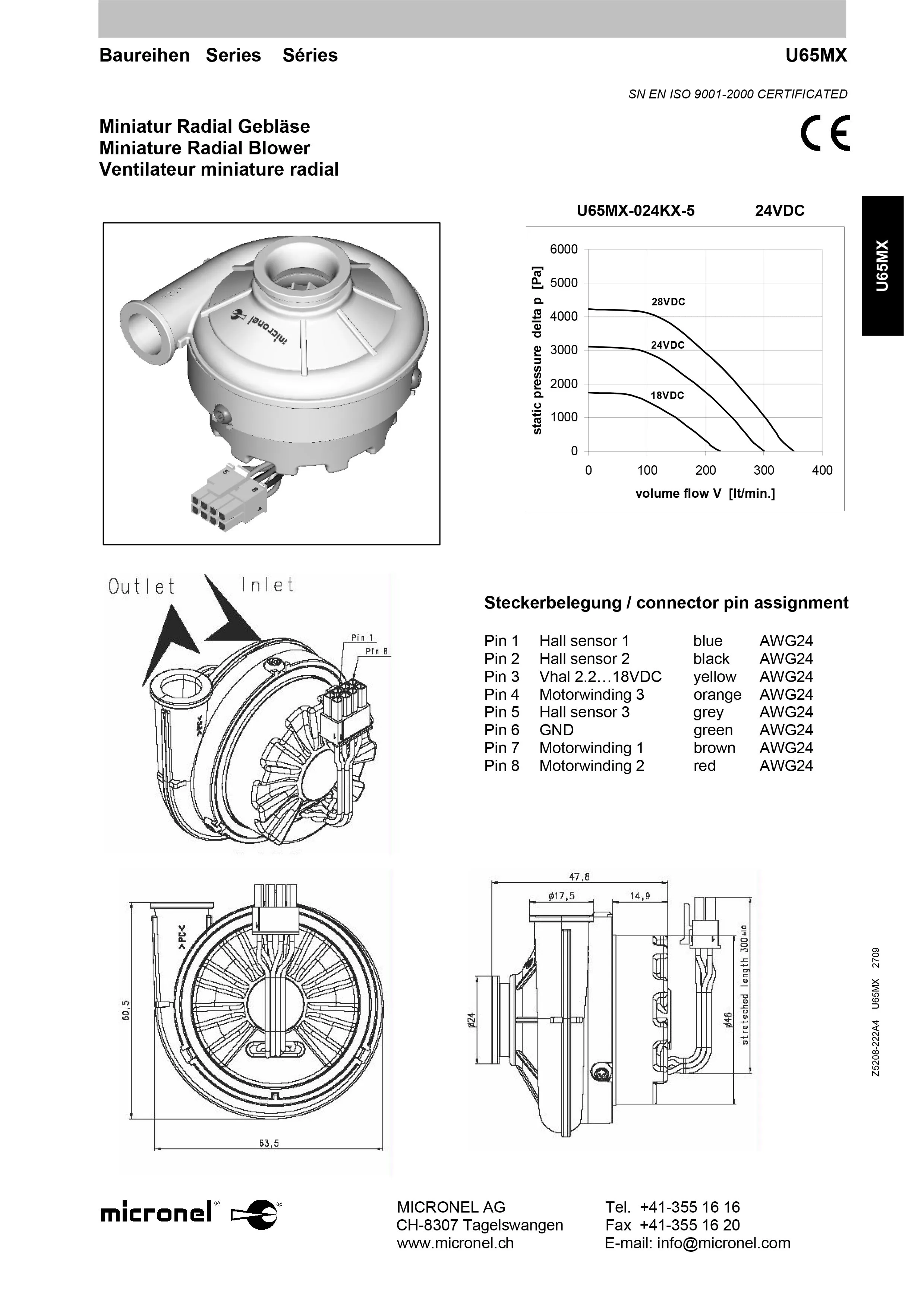 U65mx-024kx-5 High Speed Dc Mini Turbine Blower Fan 24v Small Air ...