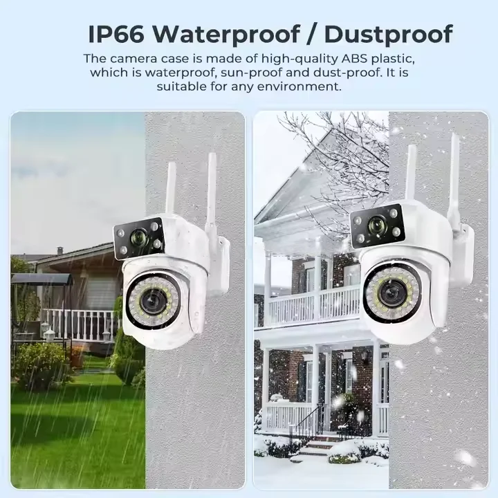 4MP Dual-Lens Auto-Tracking CCTV Camera V380 Pro Outdoor WiFi/4G PTZ Security Cam with Cloud Storage & Waterproof Design