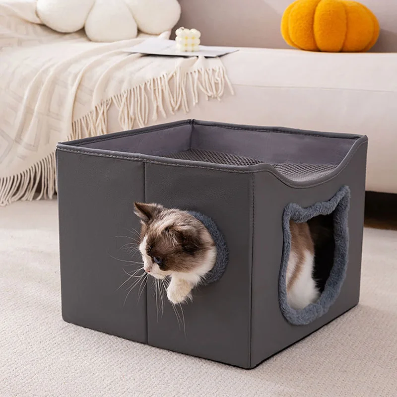 Retro Solid Indoor Pet Bed Scratching Board Hanging Ball Cave Eco-Friendly Dog Cat Beds Accessories Wholesale Summer Suitable