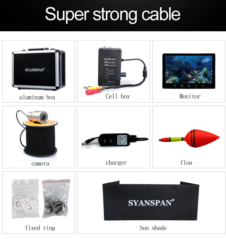 9'' Color Digital LCD Fashing Camer HD 1080P Wide Angle 12LED Well Camera Fishfinder Underwater Fishing Camera