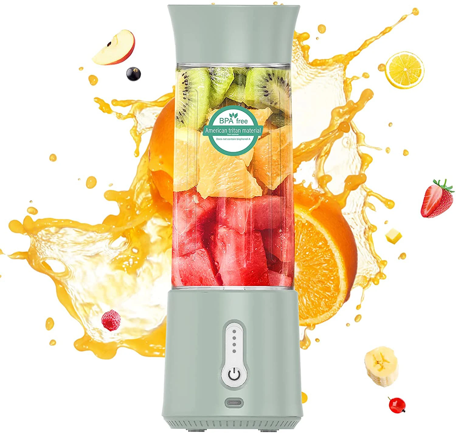 1pc 500ml Freshly Squeezed Fruit & Vegetable Portable Blender With Handheld  Juice Cup, 4000mah Rechargeable Personal Sized Blender With 304 Stainless  Steel 6-leaf Blade, Suitable For Smoothie