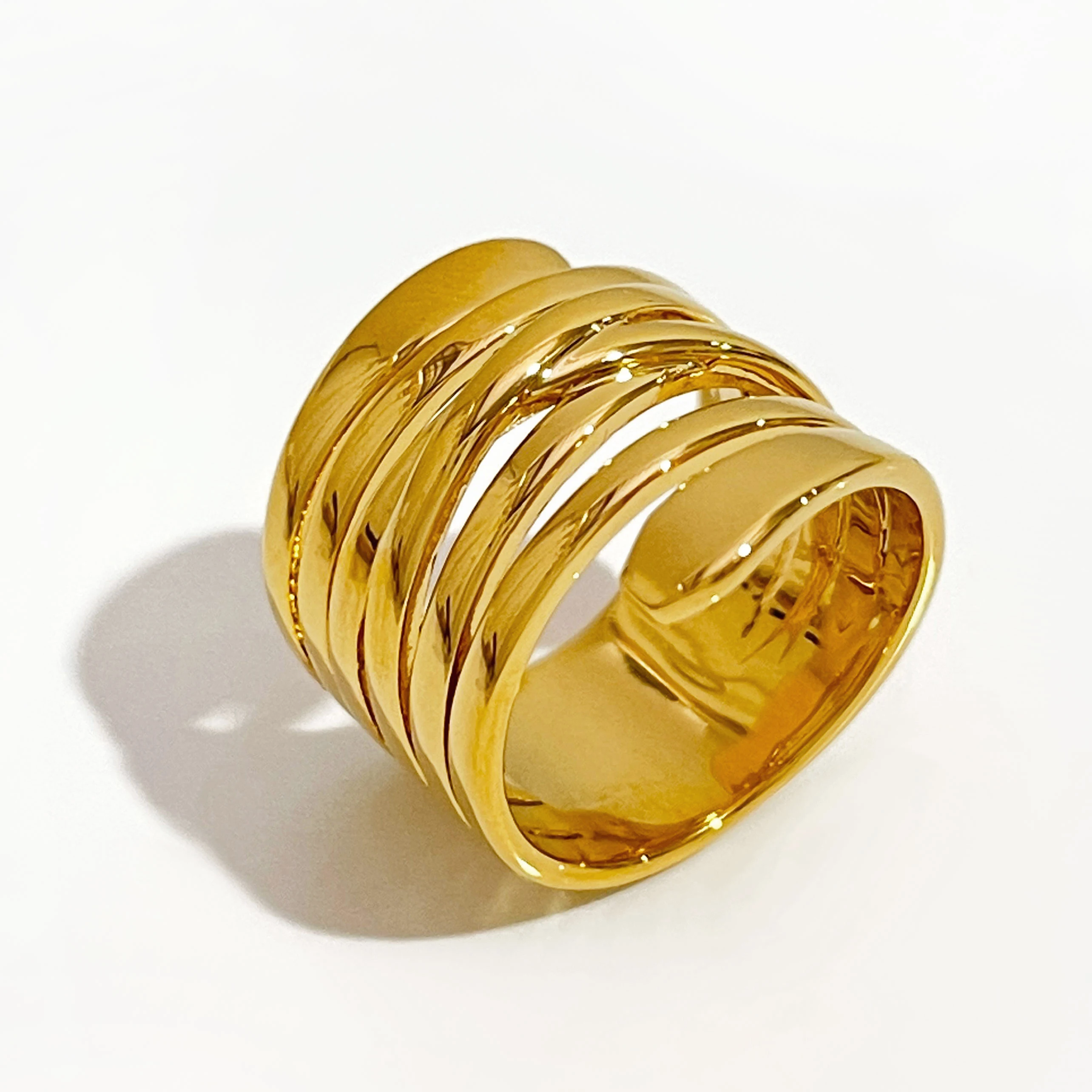 Oval Spiral Gold Ring
