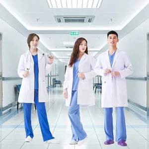 Hot Selling Customized White Polyester/Cotton OEM Doctor and Nurse Hospital Uniform Women's Lab Coat