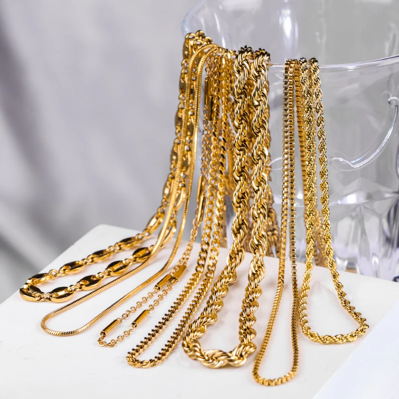 Hovanci Stainless Steel Necklace Chain Bulk Hypoallergenic Waterproof