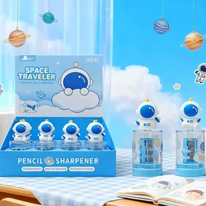 Cute Cartoon Astronaut Shaped Pencil Sharpener Safe Blade Durable Material Ideal for Kids School Supplies Stationery Wholesale