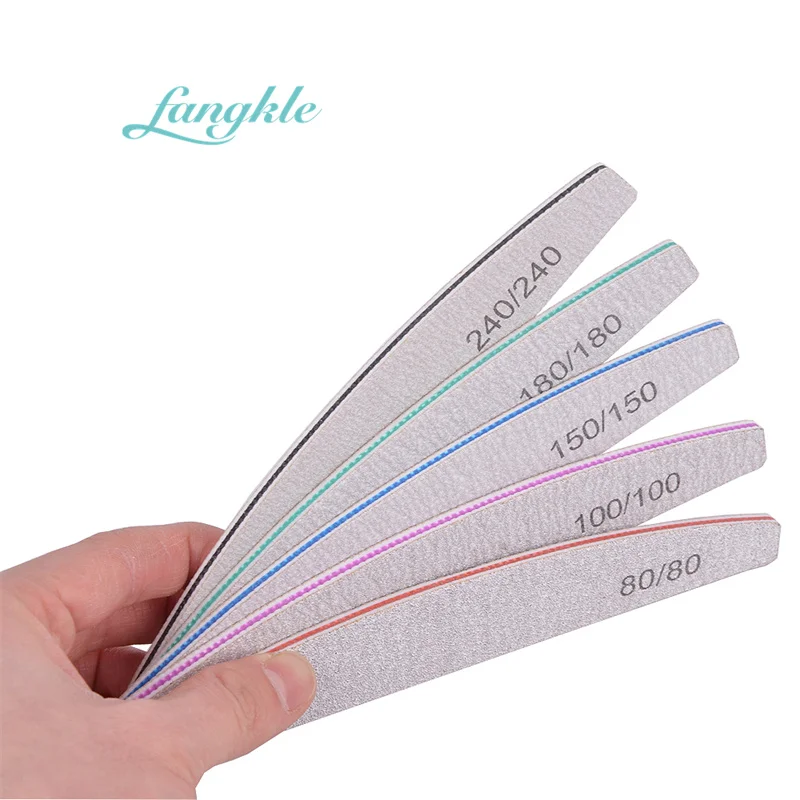 Wholesale Korean Nail Files Half Moon 100/180 Custom Nail Files Double ...