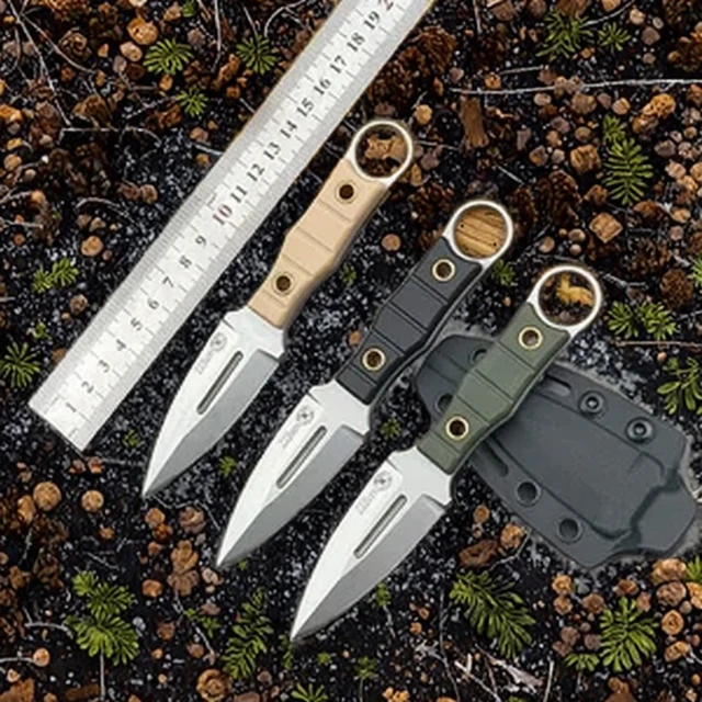 High Quality Lightweight Outdoor Straight Knives with K-sheathed Plastic Handles Easy Carrying